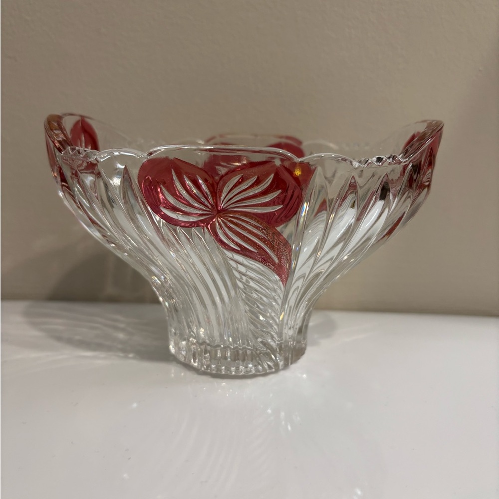 1960s Vintage Anna Hutte Oval Crystal Bowl